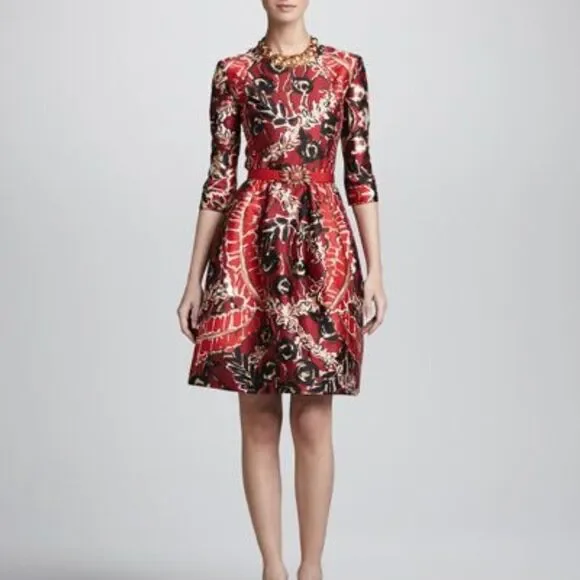 nwot oscar de la renta belted dress SIZE 12